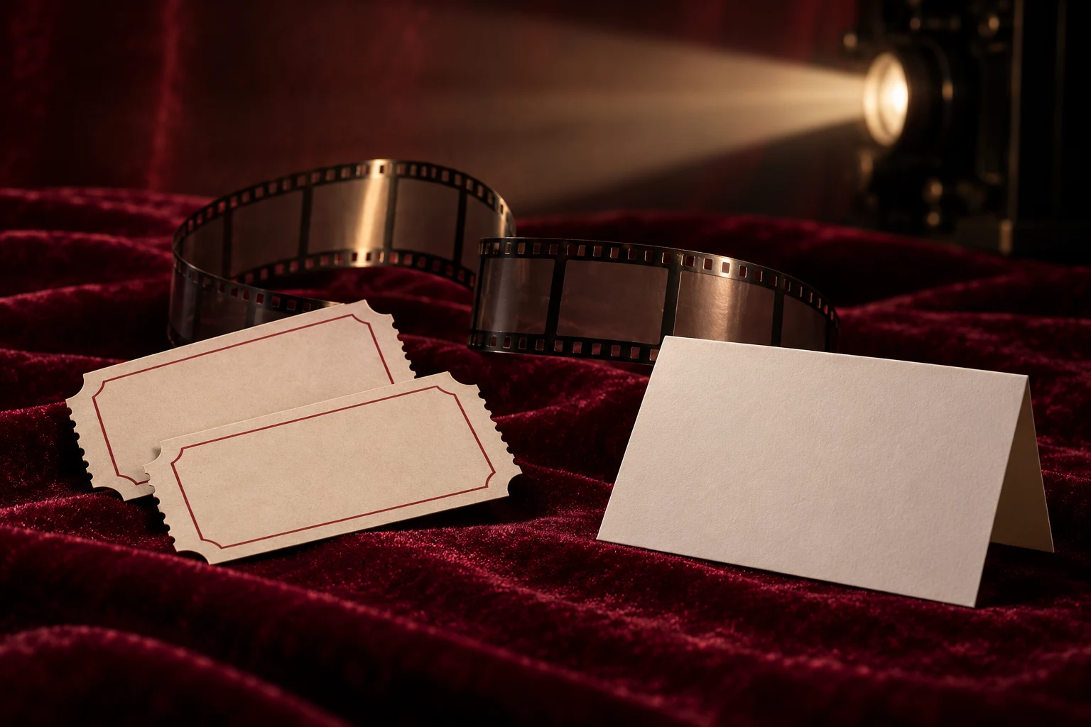 Entradas vacías y película sin fotogramas; no reproduce distintivos de edad ni una obra concreta.